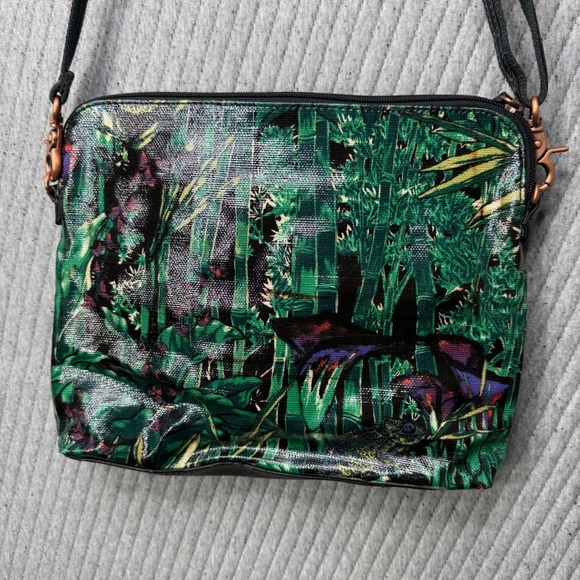 Sakroots Bamboo Jungle Coated Canvas Crossbody Purse Bag SAK Pockets‎ Adjustable - Picture 5 of 10